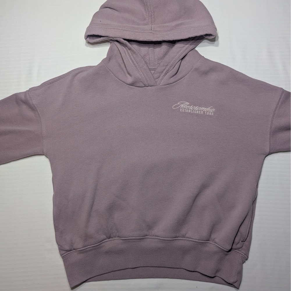 Abercrombie Kids Girls Glitter Back Logo Hoodie Sweatshirt Size 9/10 Mauveโ